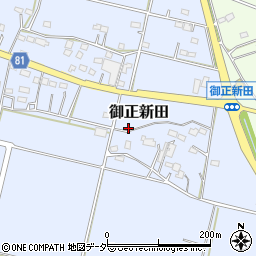 埼玉県熊谷市御正新田周辺の地図