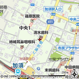 埼玉県加須市中央周辺の地図