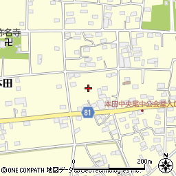 埼玉県深谷市本田周辺の地図