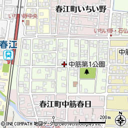 福井県坂井市春江町中筋大手周辺の地図