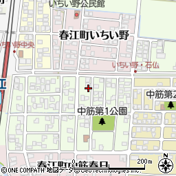 福井県坂井市春江町中筋大手36周辺の地図