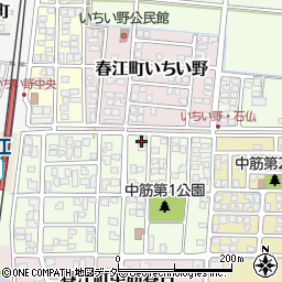 福井県坂井市春江町中筋大手34周辺の地図