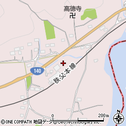 埼玉県長瀞町（秩父郡）矢那瀬周辺の地図