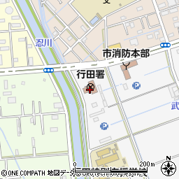 行田警察署周辺の地図