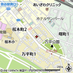 熊谷万平郵便局周辺の地図