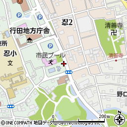 行田市バスターミナル周辺の地図