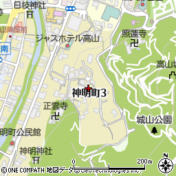岐阜県高山市神明町周辺の地図