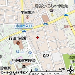 埼玉県行田市忍2丁目16周辺の地図