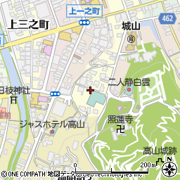 岐阜県高山市馬場町周辺の地図