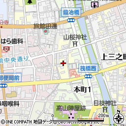 岐阜県高山市有楽町周辺の地図