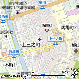 岐阜県高山市上二之町周辺の地図