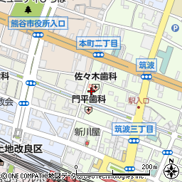 タイムズ熊谷筑波第９駐車場周辺の地図