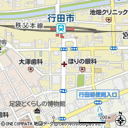 埼玉県行田市中央周辺の地図
