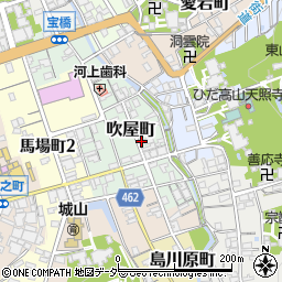 岐阜県高山市吹屋町周辺の地図