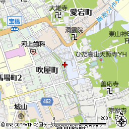 岐阜県高山市天性寺町21周辺の地図