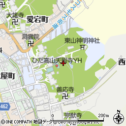 岐阜県高山市天性寺町周辺の地図