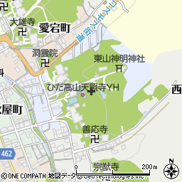 岐阜県高山市天性寺町周辺の地図