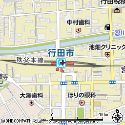 行田市駅周辺の地図