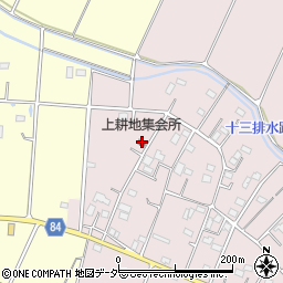 上耕地集会所周辺の地図