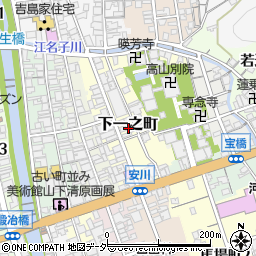 岐阜県高山市下一之町周辺の地図