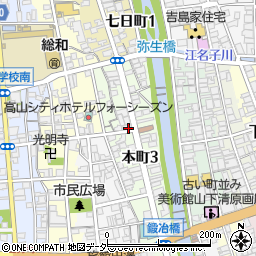 岐阜県高山市本町周辺の地図