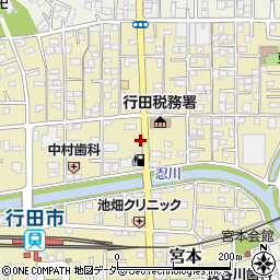 行田税務署前周辺の地図