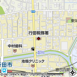 関東信越国税局　行田税務署周辺の地図