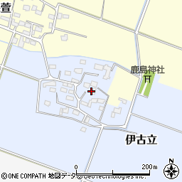 茨城県下妻市伊古立周辺の地図
