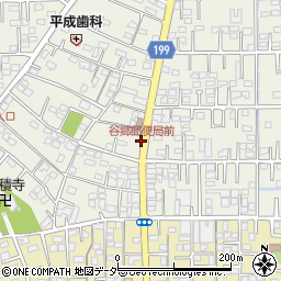 谷郷郵便局前周辺の地図