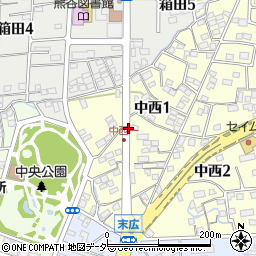 〒360-0013 埼玉県熊谷市中西の地図
