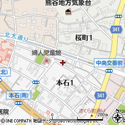 埼玉県熊谷市本石1丁目202周辺の地図