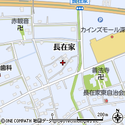 埼玉県深谷市長在家288周辺の地図