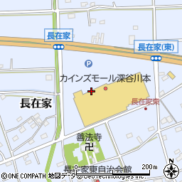 埼玉県深谷市長在家周辺の地図