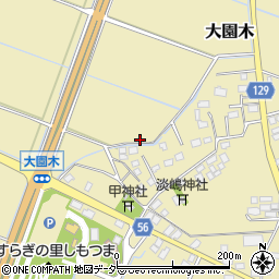 茨城県下妻市大園木周辺の地図