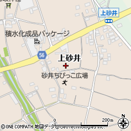 茨城県古河市上砂井周辺の地図