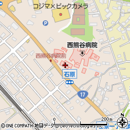 西熊谷病院周辺の地図