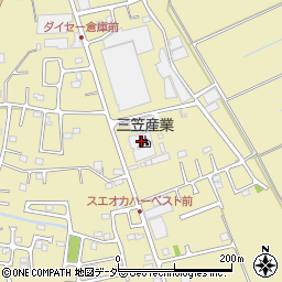 三笠産業株式会社　関東工場周辺の地図