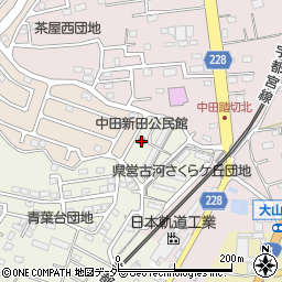 中田新田公民館周辺の地図