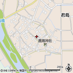 茨城県つくば市君島周辺の地図