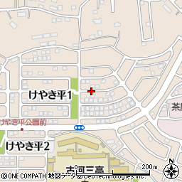 茨城県古河市けやき平周辺の地図