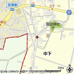 長野県松本市笹賀巾下周辺の地図