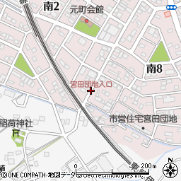 宮田団地入口周辺の地図