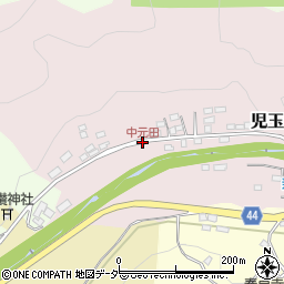 中元田周辺の地図
