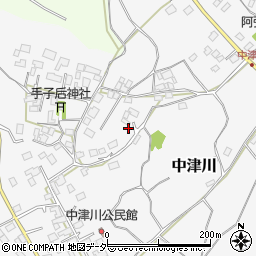 茨城県石岡市中津川周辺の地図