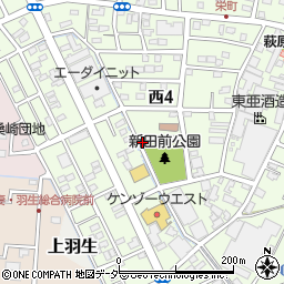 新田前公園トイレ周辺の地図