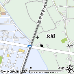 茨城県古河市女沼1413周辺の地図