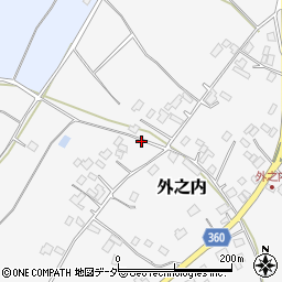 茨城県小美玉市外之内周辺の地図