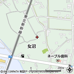 茨城県古河市女沼1157周辺の地図