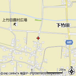 長野県山形村（東筑摩郡）上竹田周辺の地図
