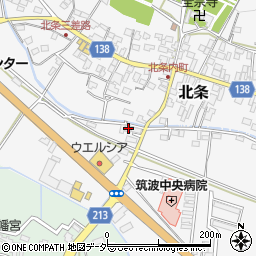 茨城県つくば市北条5197周辺の地図